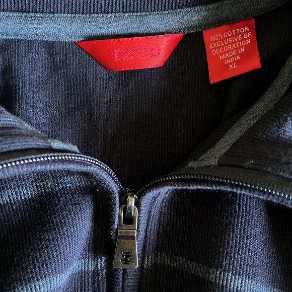 Men's IZOD Quarter-Zip Pullover Navy Top, SIZE XL - Picture 3 of 4